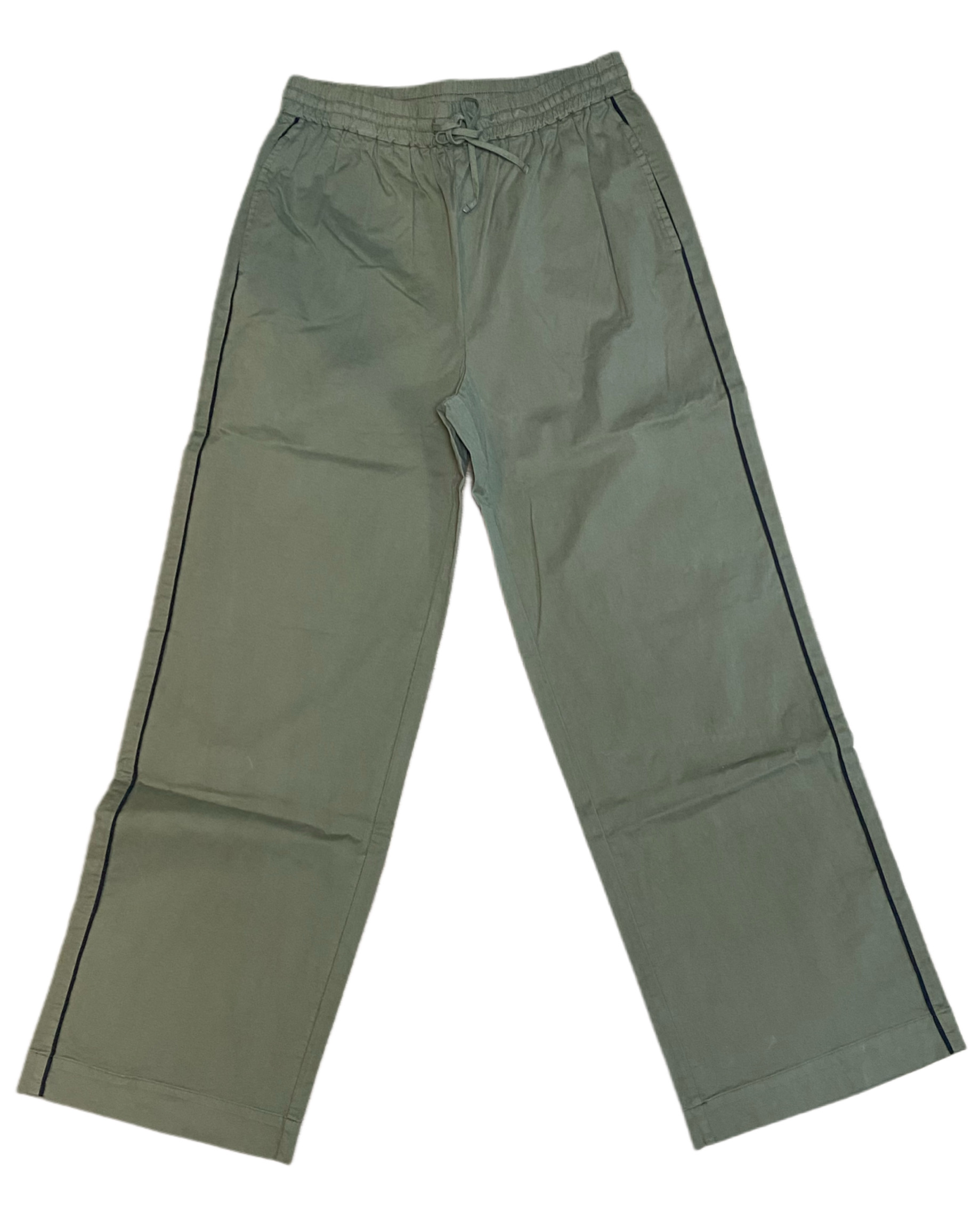 Armygroene Wide Leg met zwarte bies - Afbeelding 4