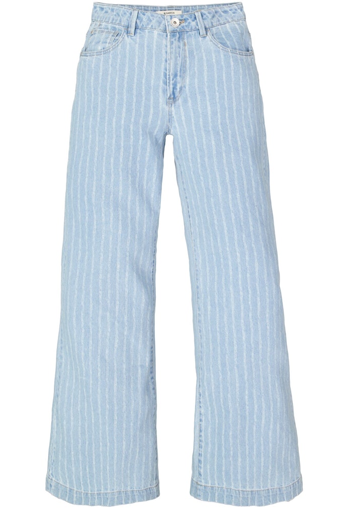 Celia Wide Denim Blue w. Stripe - Afbeelding 1