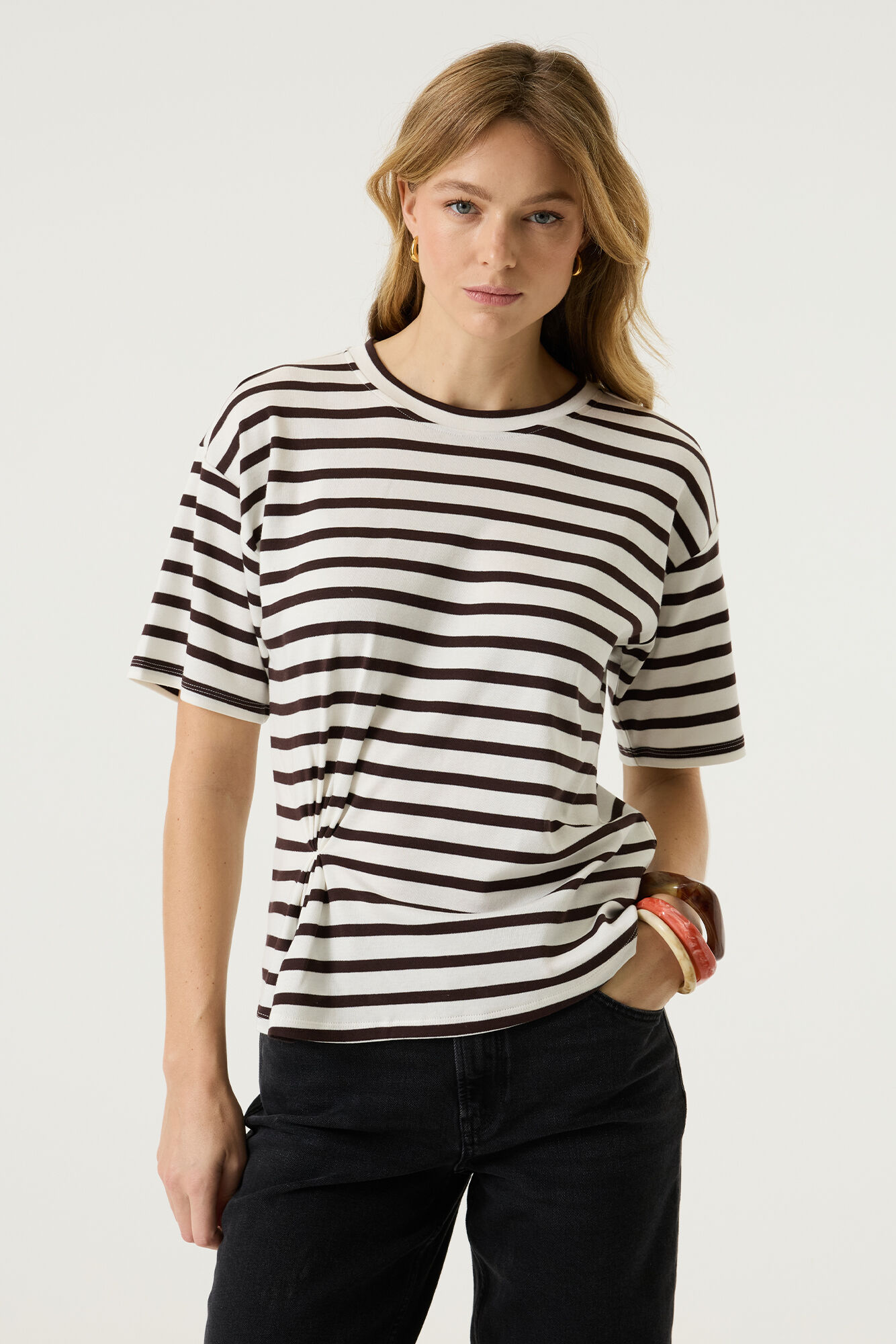 T-shirt Stripe Brown