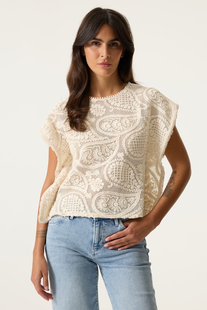 Ecru Paisley Top