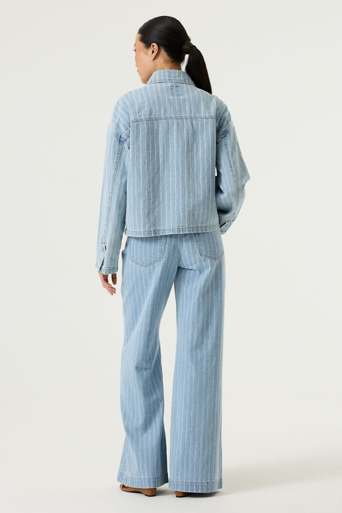 Celia Wide Denim Blue w. Stripe - Afbeelding 5