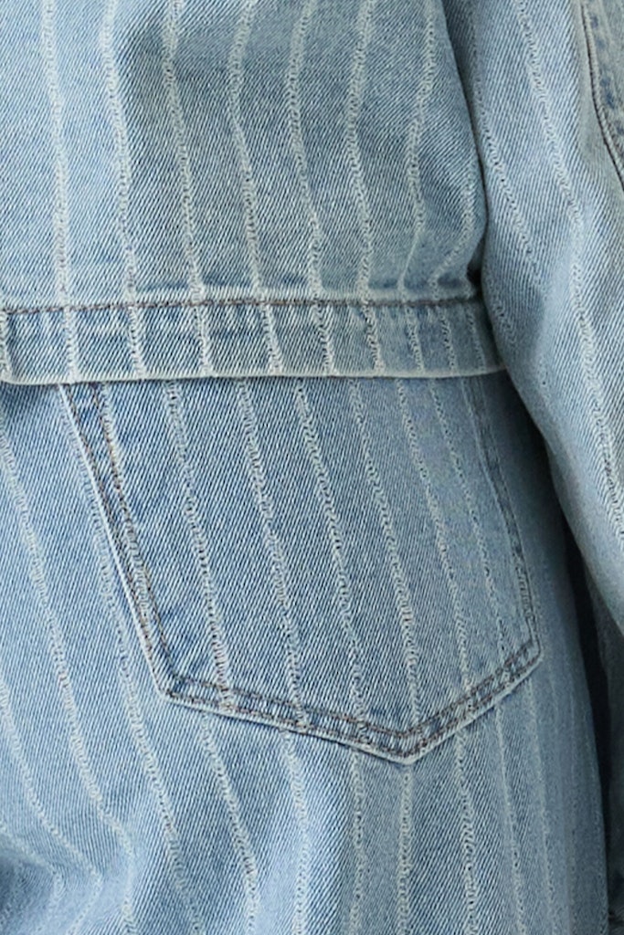 Celia Wide Denim Blue w. Stripe - Afbeelding 4
