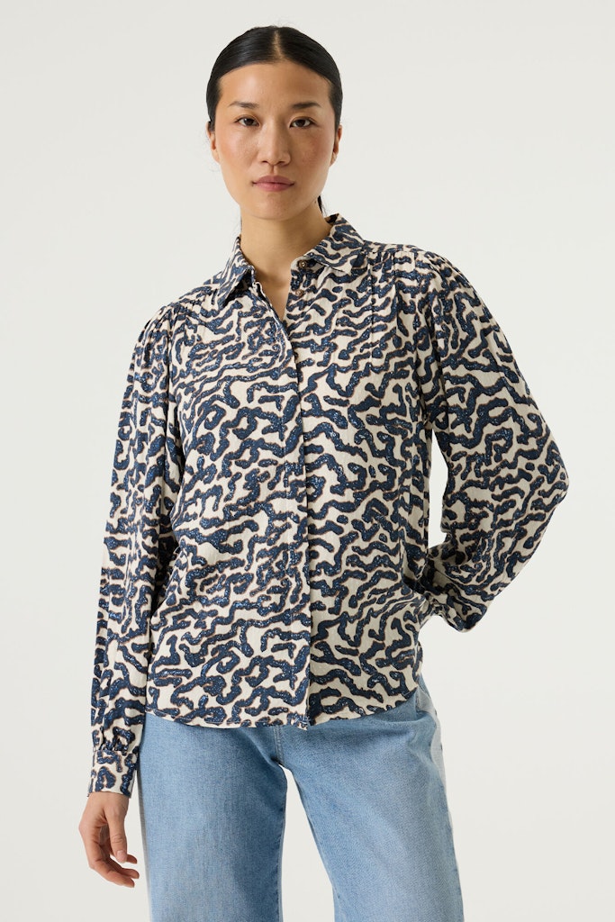 Cobalt Print Blouse