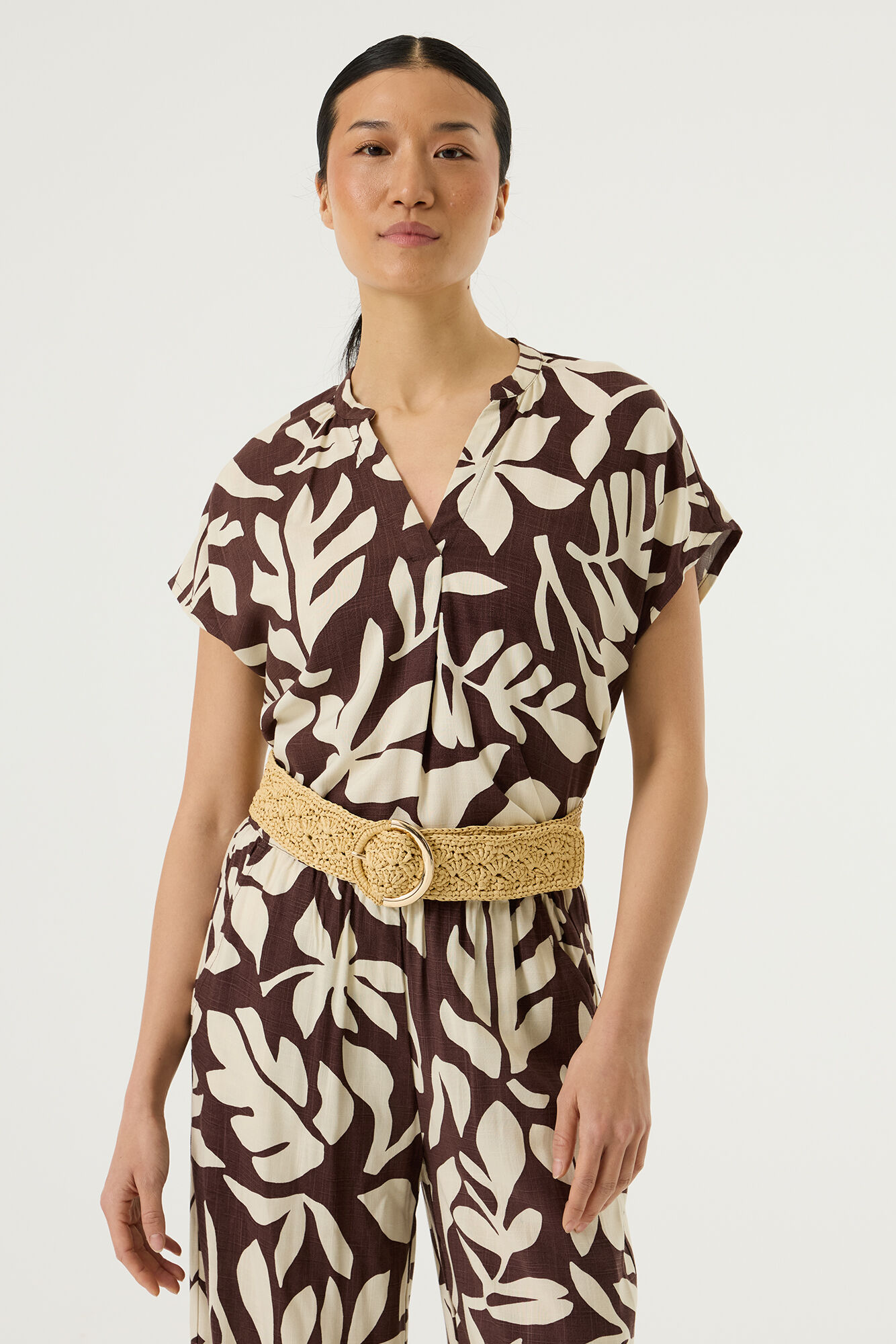Earth Brown Print Top - Afbeelding 1