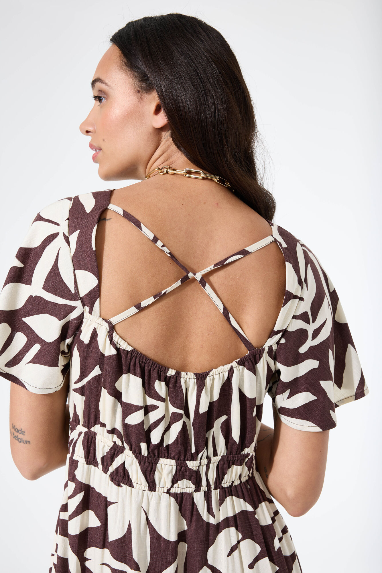 Earth Brown Print Jurk - Afbeelding 2