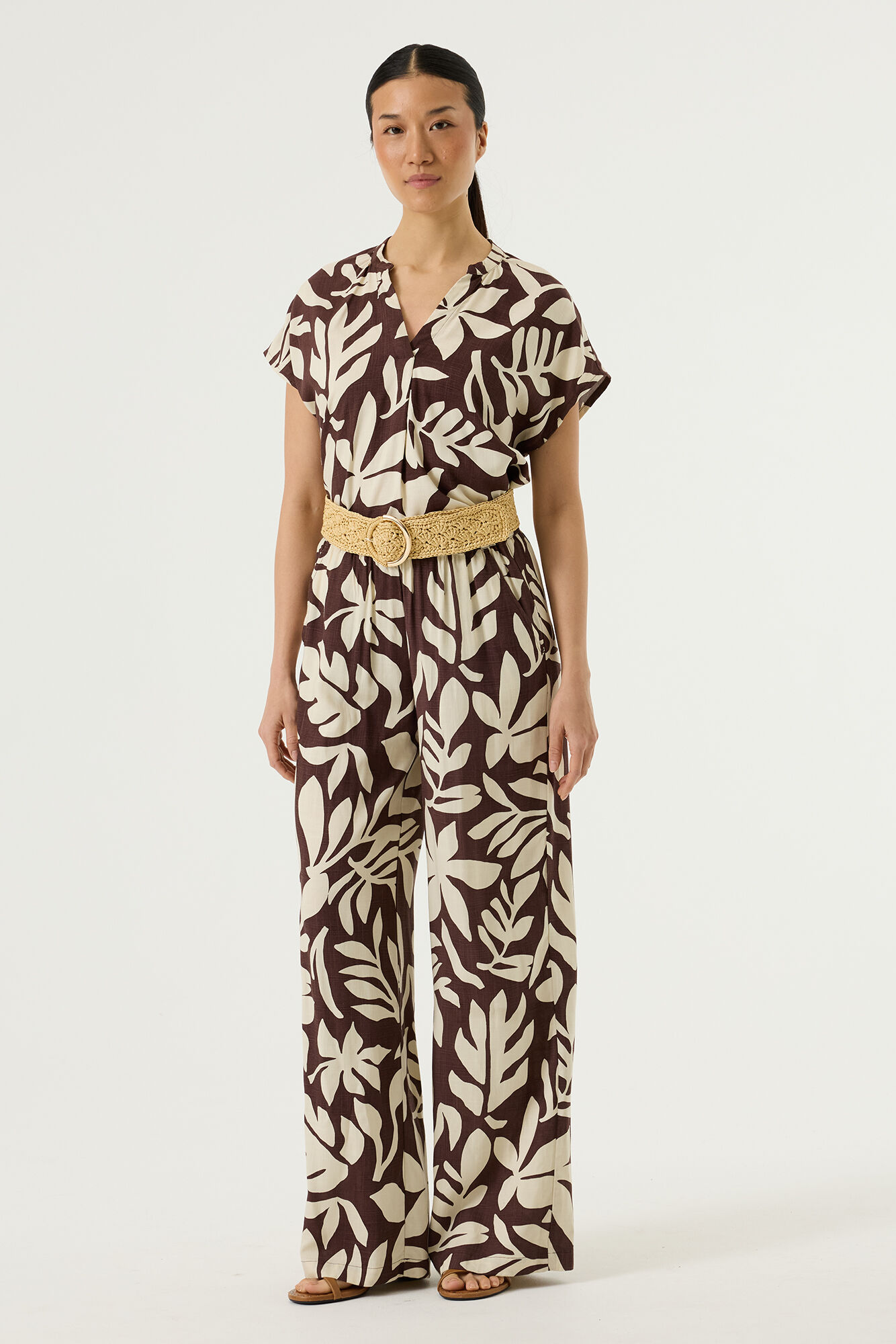 Earth Brown Print Broek