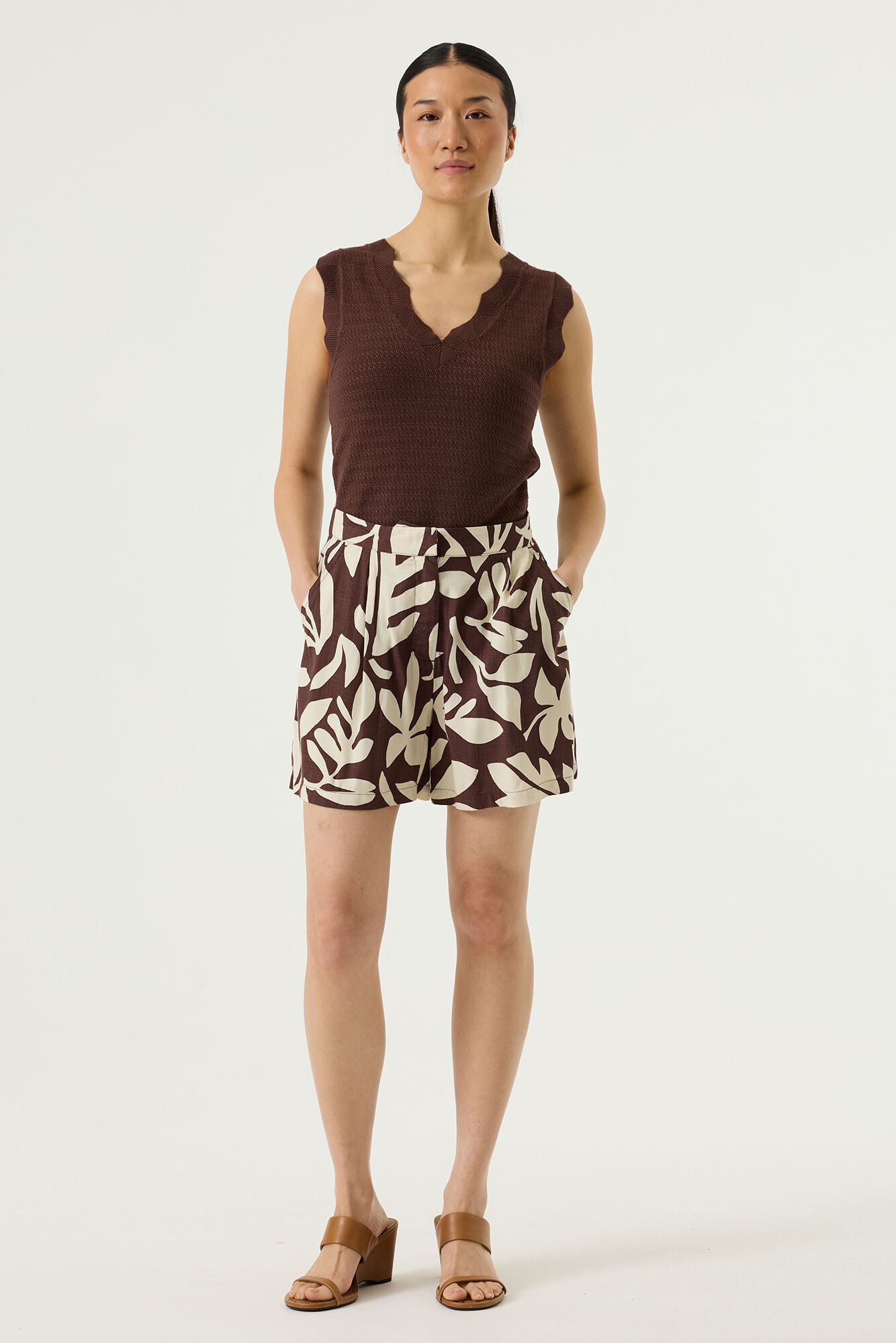Earth Brown Print Shorts - Afbeelding 2