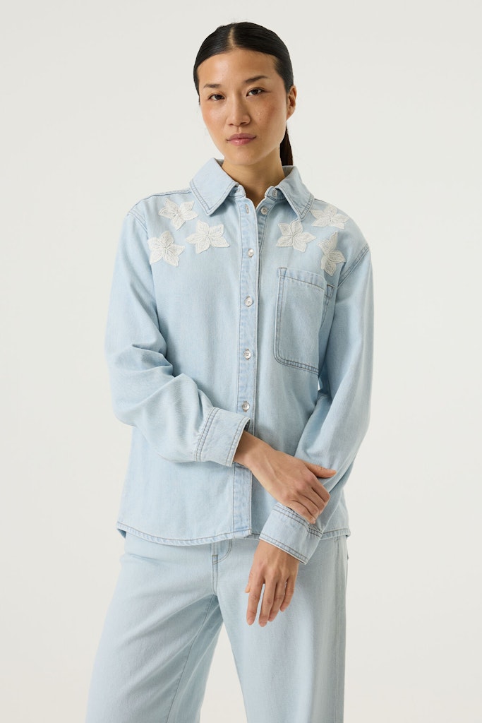 Denim Flower Blouse