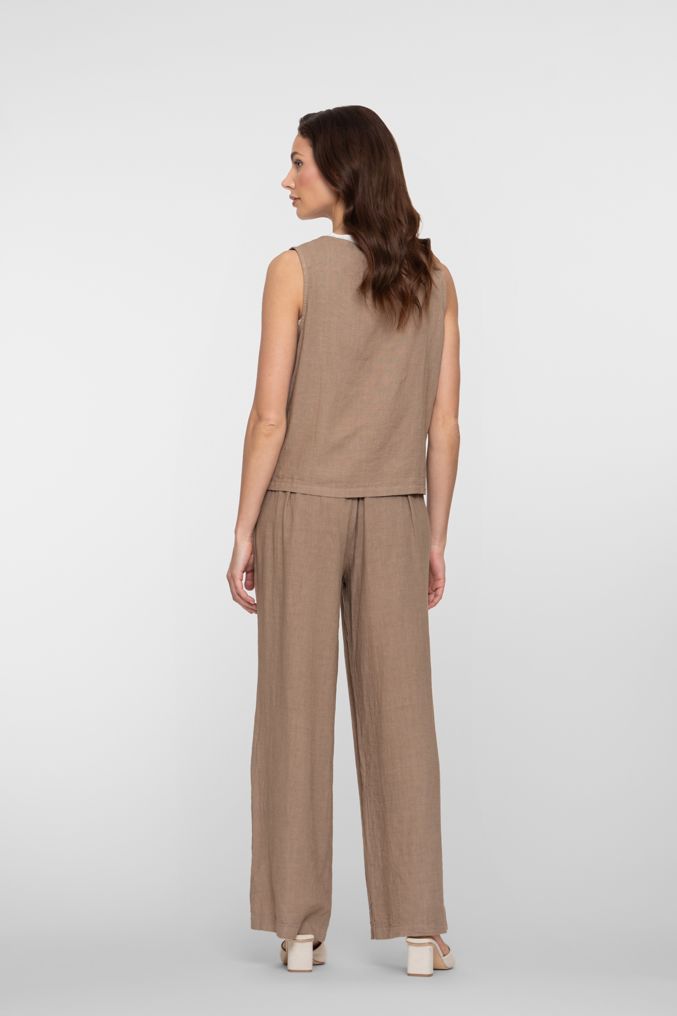Linnen broek Camel - Afbeelding 3