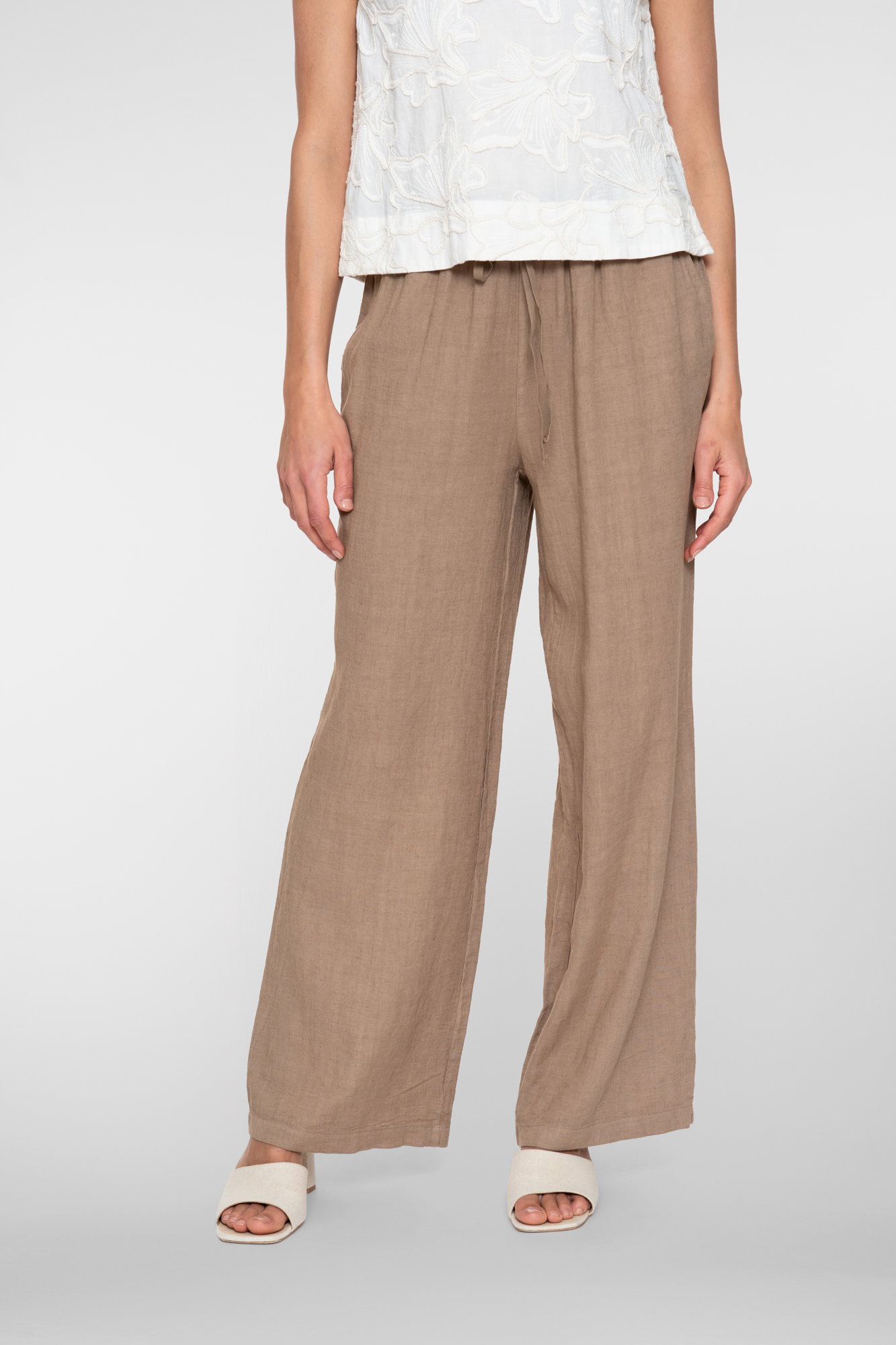 Linnen broek Camel
