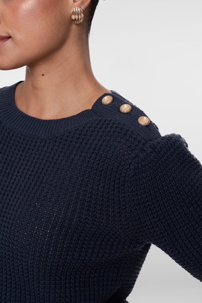 Navy truitje met knoop - Afbeelding 3