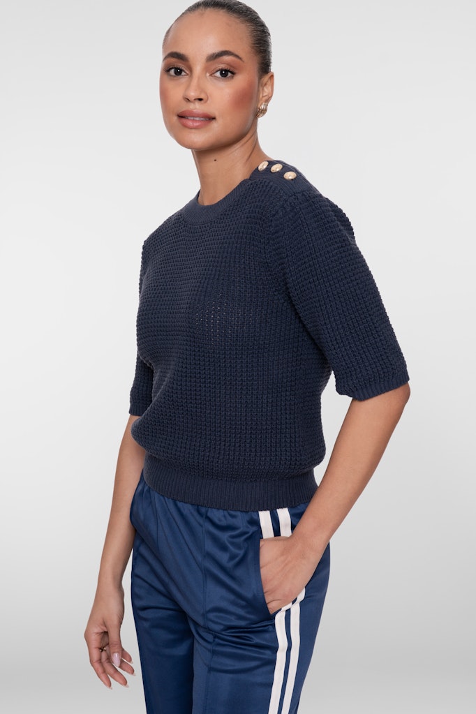 Navy truitje met knoop - Afbeelding 2