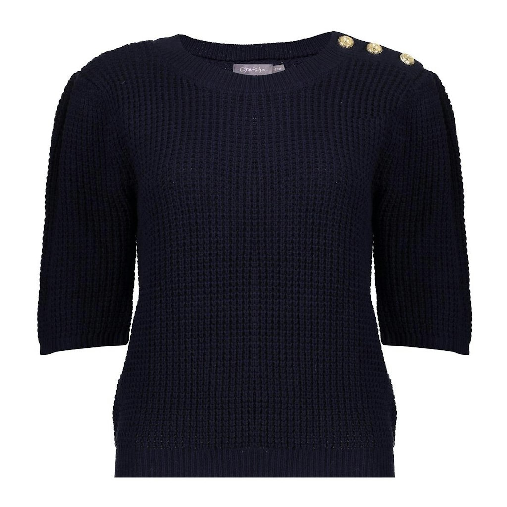 Navy truitje met knoop