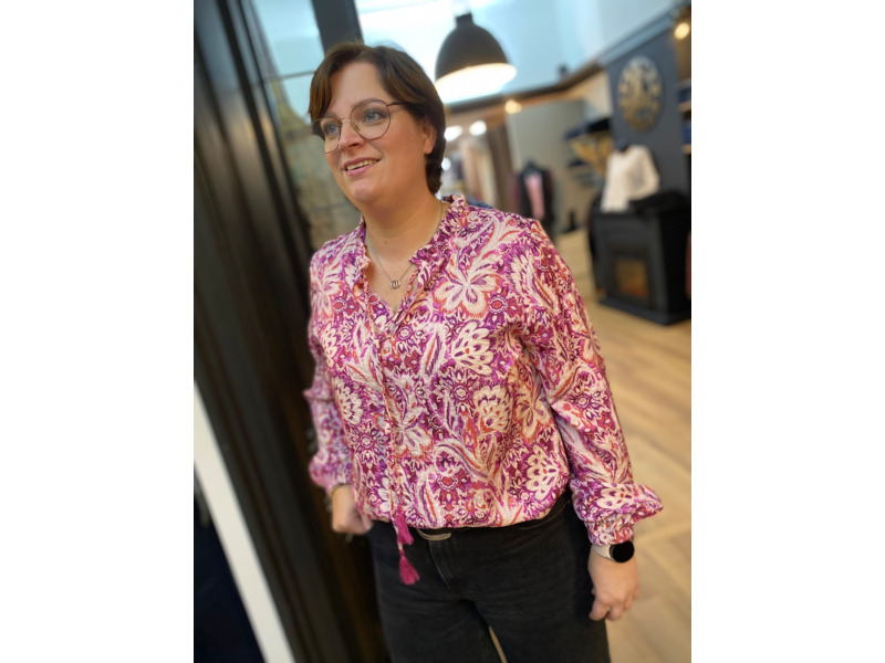 Pink Flower Paisley Blouse