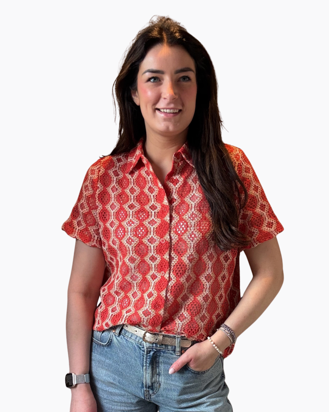 Paprika Print Blouse SS