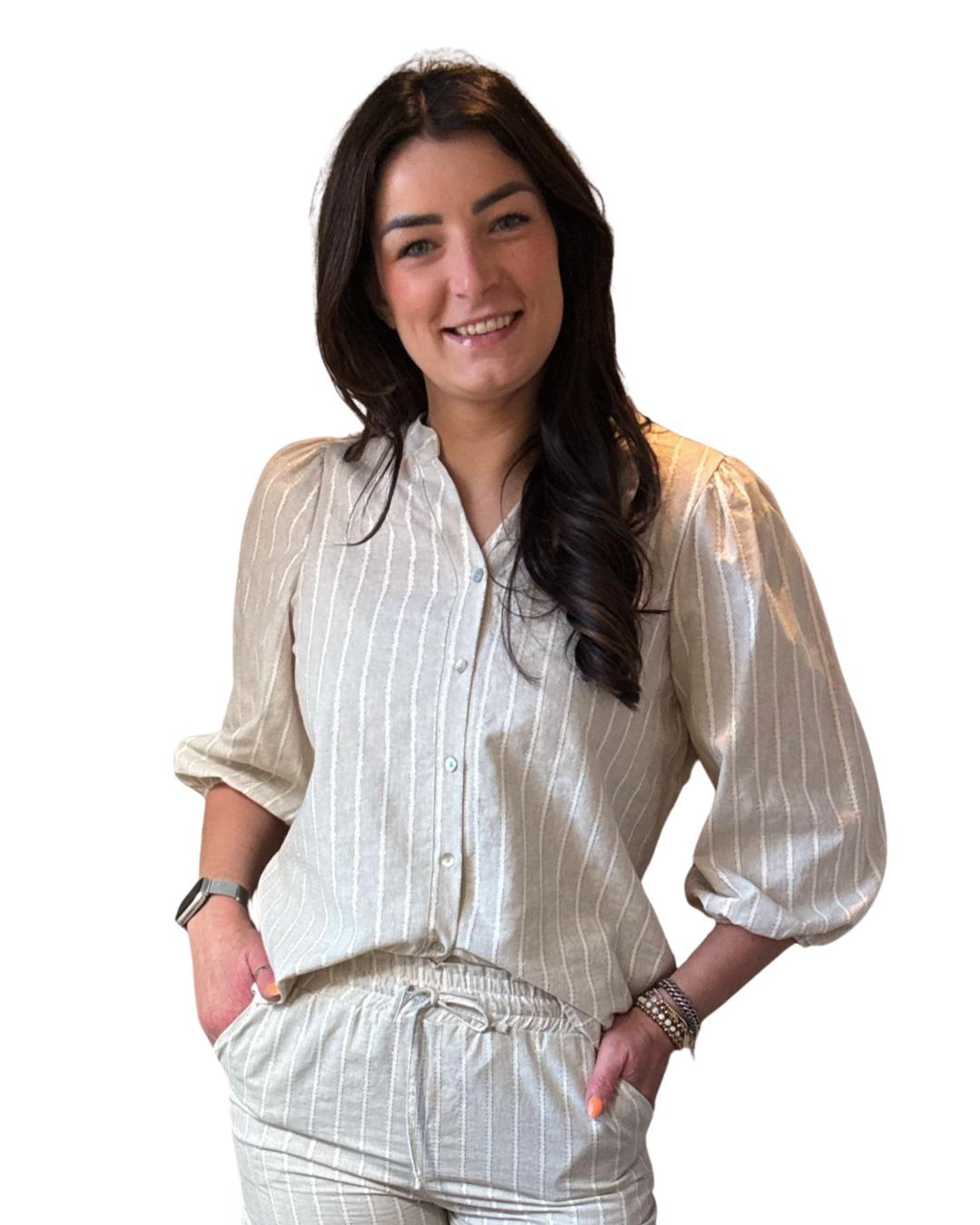 Ann Blouse lurex stripe