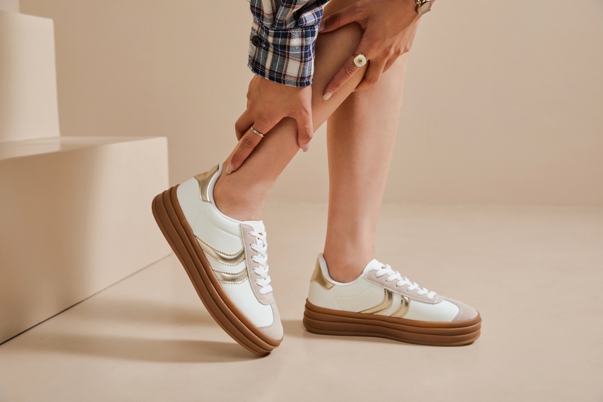 Sneaker Rosa Wit/Goud - Afbeelding 4