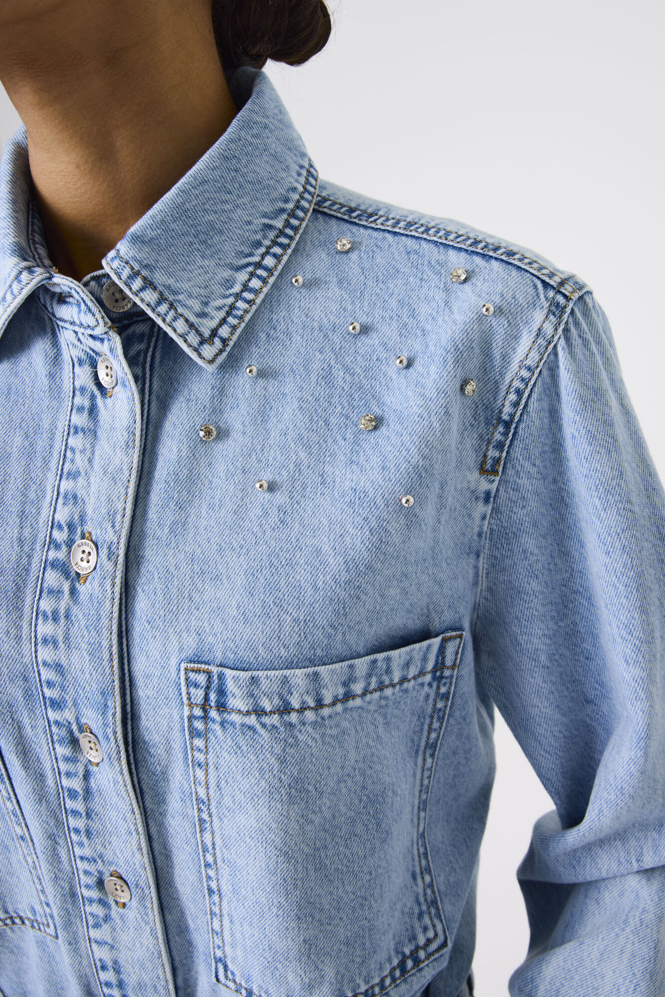 Denim Stud Blouse - Afbeelding 2