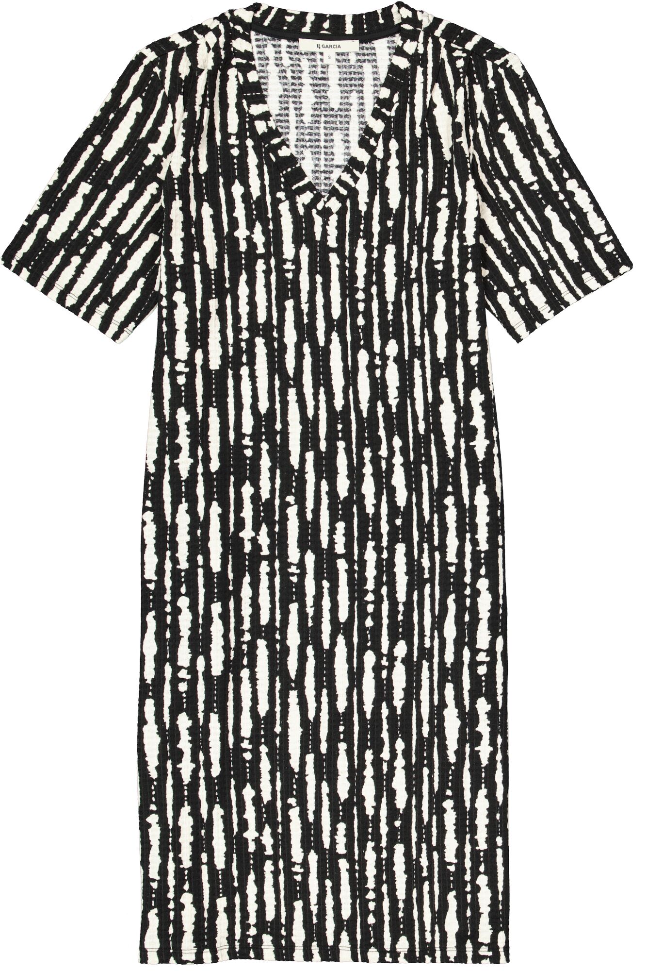 Black Print V-Jurk - Afbeelding 1